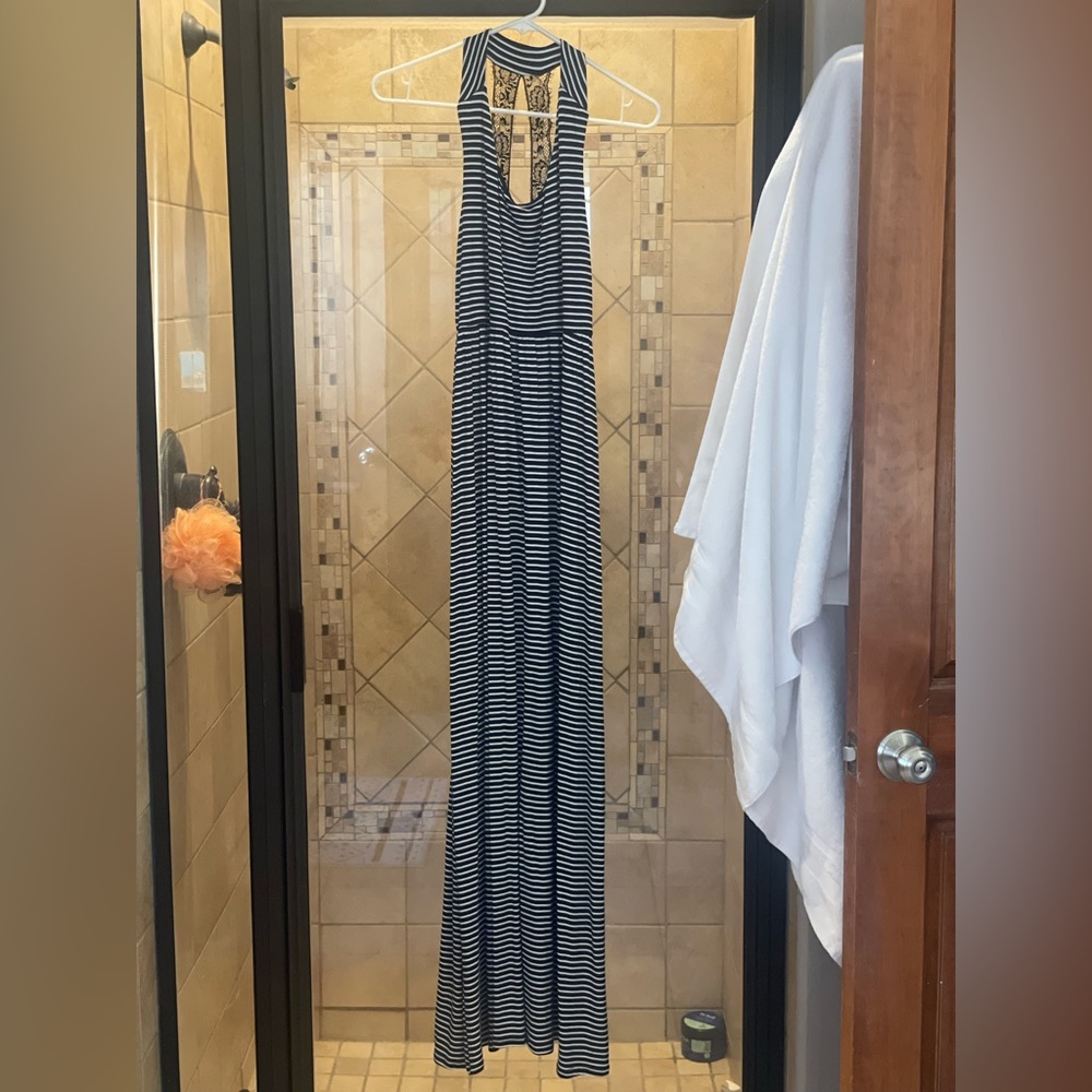 New! PinkBlush maxi - navy stripes - bump friendly/maternity